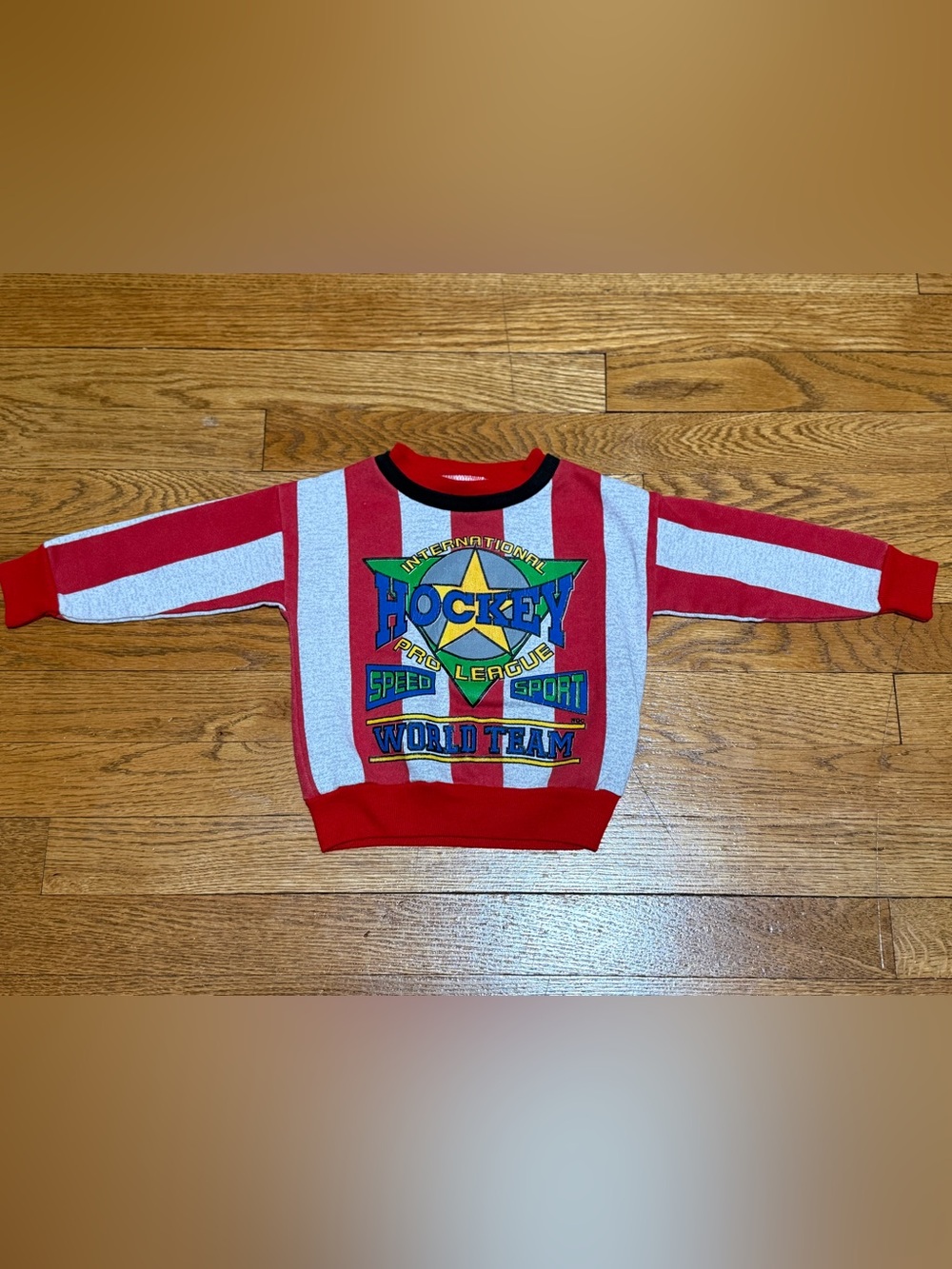 Vintage 90s Boys (2T) International Pro League Hockey Striped Sweatshirt
